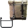 Unitgarage / ユニットガレージ Waxed suede side pannier Scram 22L-30L + Subframe R18 for Straight pipe exhaust， MossGrey | U202+3400-MossGrey