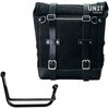 Unitgarage / ユニットガレージ Waxed suede side pannier Scram 22L-30L + Right Subframe Guzzi V85 TT， JetBlack | U202+2251DX-JetBlack