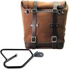 Unitgarage / ユニットガレージ Waxed suede side pannier Scram 22L-30L + Right Subframe Guzzi V9 Bobber， ColoradoBrown | U202+2250DX-ColoradoBrown