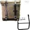 Unitgarage / ユニットガレージ Waxed suede side pannier Scram 22L-30L + Left Subframe Caballero， MossGrey | U202+2253SX-MossGrey