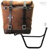 Unitgarage / ユニットガレージ Waxed suede side pannier Scram 22L-30L + Left Subframe Triumph Bonneville T100 (2001-2016)， ColoradoBrown | U202+1005SX-ColoradoBrown
