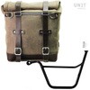 Unitgarage / ユニットガレージ Waxed suede side pannier Scram 22L-30L + Left Subframe Triumph Bonneville T100 (2001-2016)， MossGrey | U202+1005SX-MossGrey