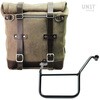 Unitgarage / ユニットガレージ Waxed suede side pannier Scram 22L-30L + Left Subframe Yamaha， MossGrey | U202+3208SX-MossGrey