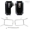 Unitgarage / ユニットガレージ Pair of aluminium Panniers Atlas 40L+34L with Inox Subframe NineT-Series， Black Panniers + Silver Frames | AL1C_BL+1641-Black-Panniers+Silver-Frames