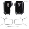 Unitgarage / ユニットガレージ Pair of aluminium Panniers Atlas 47L+41L with Inox Subframe NineT-Series， Black Panniers + Silver Frames | AL2C_BL+1641-Black-Panniers+Silver-Frames