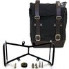Unitgarage / ユニットガレージ Side Pannier Canvas + Symmetrical Double Subframe NineT， Black/Brown | U001+1632+A2-Black-Brown