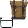 Unitgarage / ユニットガレージ Side Pannier Canvas + Subframe R18 for Straight pipe exhaust， Beige/Brown | U001+3400-Beige-Brown