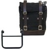 Unitgarage / ユニットガレージ Side Pannier Canvas + Subframe R18 for Straight pipe exhaust， Black/Brown | U001+3400-Black-Brown
