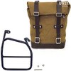 Unitgarage / ユニットガレージ Side pannier Canvas + right subframe Ducati Scrambler 1100， Beige/Brown | U001+1010DX_Beige-Brown