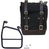 Unitgarage / ユニットガレージ Side pannier Canvas + right subframe Ducati Scrambler 1100， Black/Brown | U001+1010DX_Black-Brown