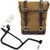 Unitgarage / ユニットガレージ Side Pannier Canvas + Right Subframe Guzzi V7， Beige/Brown | U001+2213DX-Beige-Brown