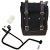 Unitgarage / ユニットガレージ Side Pannier Canvas + Right Subframe Guzzi V7， Black/Brown | U001+2213DX-Black-Brown