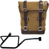 Unitgarage / ユニットガレージ Side Pannier Canvas + Right Subframe Guzzi V7_850， Beige/Brown | U001+2216DX-Beige-Brown
