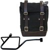 Unitgarage / ユニットガレージ Side Pannier Canvas + Right Subframe Guzzi V7_850， Black/Brown | U001+2216DX-Black-Brown