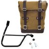 Unitgarage / ユニットガレージ Side Pannier Canvas + Right Subframe Triumph Street 900 Series (2017 until now)， Beige/Brown | U001+1013DX_Beige-Brown