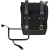 Unitgarage / ユニットガレージ Side Pannier Canvas + Right Subframe Yamaha， Black/Brown | U001+3208DX-Black-Brown