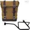 Unitgarage / ユニットガレージ Side Pannier Canvas + Left Subframe Guzzi V7_850， Beige/Brown | U001+2216SX-Beige-Brown