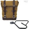 Unitgarage / ユニットガレージ Side Pannier Canvas + Left Subframe Guzzi V9 Bobber， Beige/Brown | U001+2250SX-Beige-Brown