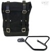 Unitgarage / ユニットガレージ Side Pannier Canvas + Left Subframe Guzzi V9 Bobber， Black/Black | U001+2250SX-Black-Black