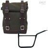 Unitgarage / ユニットガレージ Side Pannier Canvas + Left Subframe Pan America 1250， Green/Brown | U001+3304SX-Green-Brown