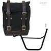 Unitgarage / ユニットガレージ Side Pannier Canvas + Left Subframe Triumph Bonneville T100 (2001-2016)， Black/Brown | U001+1005SX_Black-Brown