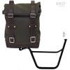 Unitgarage / ユニットガレージ Side Pannier Canvas + Left Subframe Triumph Bonneville T100 (2001-2016)， Green/Brown | U001+1005SX_Green-Brown