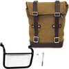 Unit Garage SIDE PANNIER CANVAS + LEFT SUBFRAME TRIUMPH SCRAMBLER 1200 XC_XE， Beige-Brown | U001-1019SX-Beige-Brown