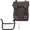 Unit Garage SIDE PANNIER CANVAS + LEFT SUBFRAME TRIUMPH SCRAMBLER 1200 XC_XE， Green-Brown | U001-1019SX-Green-Brown