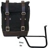 Unit Garage SIDE PANNIER CANVAS + LEFT SUBFRAME TRIUMPH SPEED TWIN， Black-Brown | U001-1020SX-Black-Brown