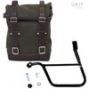 Unitgarage / ユニットガレージ Side Pannier Canvas + Left Subframe Triumph Street 900 Series (2017 until now)， Green/Brown | U001+1013SX_Green-Brown