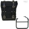 Unitgarage / ユニットガレージ Side pannier Canvas +Left frame for Ducati Scrambler 1100 with double exhaust on the right， Black/Black | U001+1009SX_Black-Black