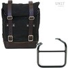 Unitgarage / ユニットガレージ Side pannier Canvas +Left frame for Ducati Scrambler 1100 with double exhaust on the right， Black/Brown | U001+1009SX_Black-Brown