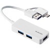 U3H-CAK3005BWH USB�n�u USB3.1 Gen1 USB-A�R�l�N�^ Type-C �ϊ��A�_�v�^�[�t USB-A�|�[�g�~3 �o�X�p���[ �R���p�N�g �G���R�� 65133409