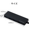 U3H-FC03BBK USB�n�u USB3.0 4�|�[�g �o�X�p���[ �P�[�u����60cm MacBook Surface Chromebook���m�[�gPC�Ή� �u���b�N �G���R�� 65407397