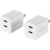 USB Type-C コンセント 充電器 PD 20W TypeC×2 2個セット 折りたたみプラグ 軽量 エレコム