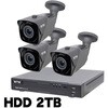 400万画素 EX-SDI 防犯カメラ カメラ3台+専用録画機セット HDD2TB WTW-DEHP704Y/WTW-EHR228YJ 塚本無線