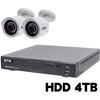 400万画素 EX-SDI 防犯カメラ カメラ2台+専用録画機セット HDD4TB WTW-DEHP704Y/WTW-EHR199Y 塚本無線