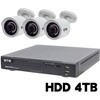 400万画素 EX-SDI 防犯カメラ カメラ3台+専用録画機セット HDD4TB WTW-DEHP704Y/WTW-EHR199Y 塚本無線