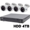 400万画素 EX-SDI 防犯カメラ カメラ4台+専用録画機セット HDD8TB WTW-DEHP704Y/WTW-EHR199Y 塚本無線