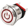 MPS-1224R-O-20AP-SUS LED防水プッシュスイッチ 20A 電源マークタイプ SUS製 マリンテック 68803930