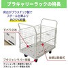 183639 プラキャリーラック 金網付L大 フットブレーキ付 浅香工業 70045258
