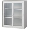 ユニット型壁面書庫(枠付ガラス引違い) TRUSCO