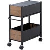 OFR-5726(ABR/MBK) 頑丈 収納ラック キャスター付き 木目パネル YAMAZEN(山善) 70977475