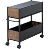 OFR-7526(ABR/MBK) 頑丈 収納ラック キャスター付き 木目パネル YAMAZEN(山善) 70977570