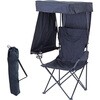 アウトドアチェア 日よけシェード付き 折りたたみ 収納袋セット YAMAZEN(山善)