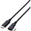 U2C-CCLY05NBK USB-C ケーブル L字コネクタ PD60W 急速充電 柔らかく取り回しやすい USB2.0 480Mbps エレコム 71638650