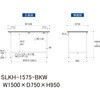 SLKH-1575-BKW 実験用軽量作業台/固定式_高耐薬品ケミテクト天板_ワークテーブルLABシリーズ_実験用ラボテーブル 山金工業 72811157
