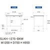 SLKH-1275-BKW 実験用軽量作業台/固定式_高耐薬品ケミテクト天板_ワークテーブルLABシリーズ_実験用ラボテーブル 山金工業 72811166