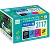 リサイクルインクカートリッジ ブラザー対応 LC3117-4PK互換(顔料) エコリカ
