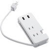 USB付き 電源タップ USBA×2ポート AC×3個口 ケーブル収納 ほこり防止シャッター 充電器 コンセント エレコム